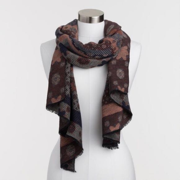 Cost Plus World Market Accessories - NWT Geometric Warm Pleated Reversible Scarf